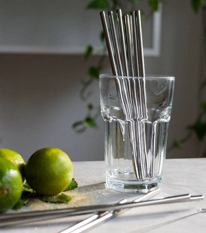 Pack de 10 pailles en inox réutilisables