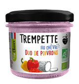 Trempette chèvre affiné, duo de poivrons