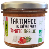 Tartinade chèvre frais, tomate, basilic