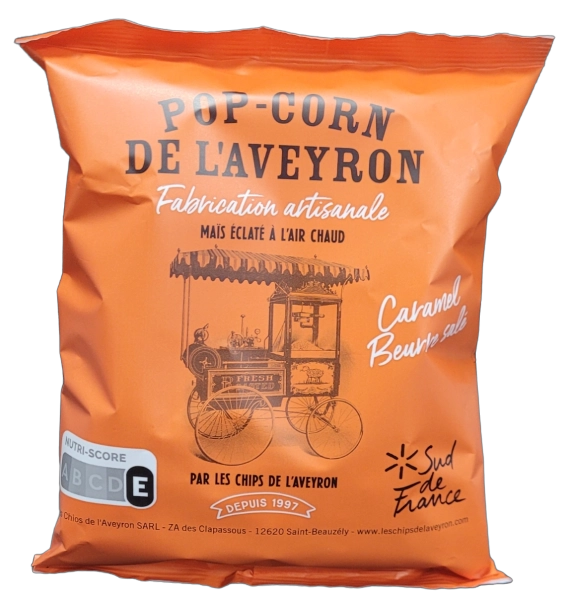 Popcorn artisanal Aveyron Caramel beurre salé